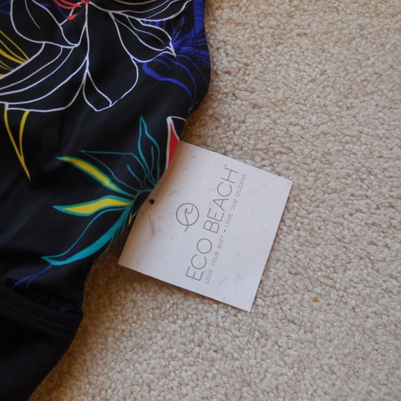 Eco Beach Swim Womens Eco Beach Floral High Neck Onepiece Swimsuit